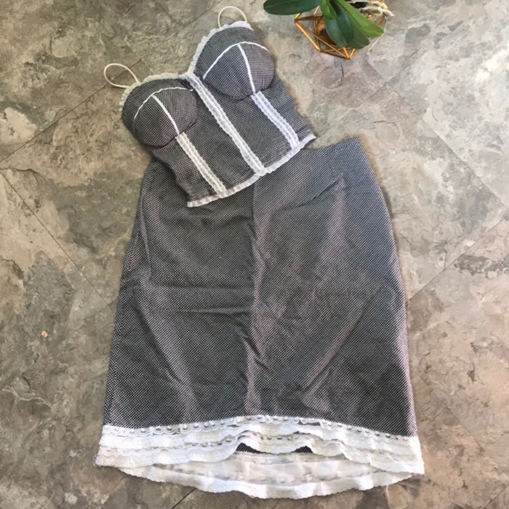 vintage two piece matching skirt set